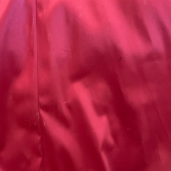 Size 3 Red Satin Off the Shoulder Dress - Picture 4 of 5